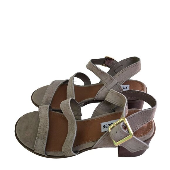 Steve Madden Raymee Strappy Neutral Beige Suede Sandals Size 7M - Picture 2 of 8